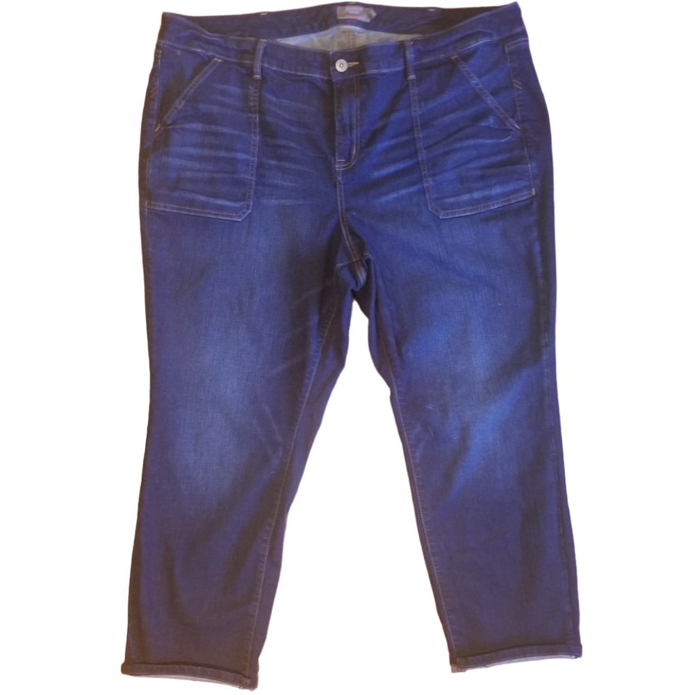 NWOT Torrid Women Jeans | Boyfriend Straight Stretch | Mid Rise Dark | Size: 26R